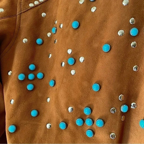 NWT Free People Dan Cassab Ennio Suede Studded Jacket Brown Small - Picture 10 of 17